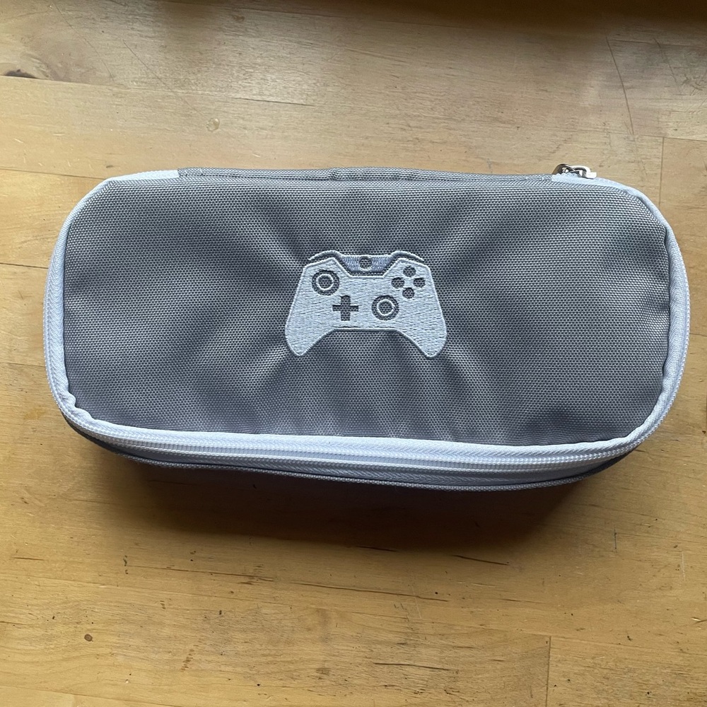 Video Game Pencil Case Pouch Bag Gray